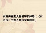 水浒传主要人物名字和绰号（《水浒传》主要人物名字有哪些）