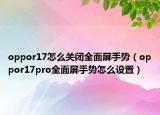 oppor17怎么关闭全面屏手势（oppor17pro全面屏手势怎么设置）