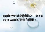 apple watch7键盘输入中文（apple watch7键盘在哪里）