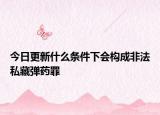 今日更新什么条件下会构成非法私藏弹药罪