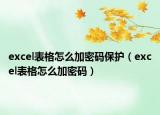 excel表格怎么加密码保护（excel表格怎么加密码）