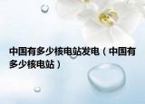 中国有多少核电站发电（中国有多少核电站）