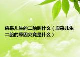 应采儿生的二胎叫什么（应采儿生二胎的原因究竟是什么）