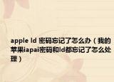 apple ld 密码忘记了怎么办（我的苹果iapai密码和ld都忘记了怎么处理）