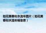 如花美眷似水流年图片（如花美眷似水流年啥意思）