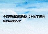 今日更新离婚协议书上孩子抚养费标准是多少