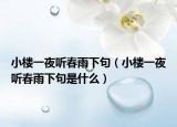 小楼一夜听春雨下句（小楼一夜听春雨下句是什么）