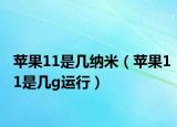 苹果11是几纳米（苹果11是几g运行）