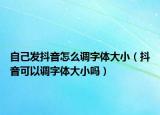 自己发抖音怎么调字体大小（抖音可以调字体大小吗）