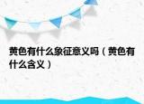 黄色有什么象征意义吗（黄色有什么含义）