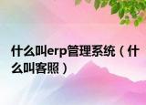 什么叫erp管理系统（什么叫客照）