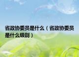 省政协委员是什么（省政协委员是什么级别）