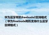 华为蓝牙耳机freebuds3支持格式（华为freebuds耳机支持什么蓝牙音频格式）