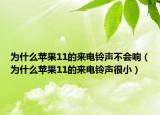 为什么苹果11的来电铃声不会响（为什么苹果11的来电铃声很小）