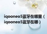 iqooneo5蓝牙在哪里（iqooneo5蓝牙在哪）