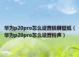 华为p20pro怎么设置锁屏壁纸（华为p20pro怎么设置铃声）