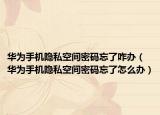 华为手机隐私空间密码忘了咋办（华为手机隐私空间密码忘了怎么办）