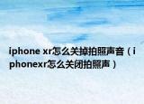 iphone xr怎么关掉拍照声音（iphonexr怎么关闭拍照声）