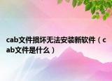 cab文件损坏无法安装新软件（cab文件是什么）