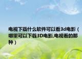 电视下载什么软件可以看3d电影（哪里可以下载3D电影,电视看的那种）
