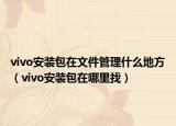 vivo安装包在文件管理什么地方（vivo安装包在哪里找）