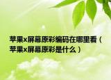 苹果x屏幕原彩编码在哪里看（苹果x屏幕原彩是什么）