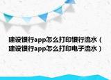 建设银行app怎么打印银行流水（建设银行app怎么打印电子流水）