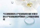今日更新继承小产权房如何分割 村里分的小产权房能继承吗继承人之间的份额如何