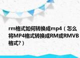 rm格式如何转换成mp4（怎么将MP4格式转换成RM或RMVB格式?）