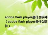 adobe flash player是什么软件（adobe flash player是什么软件）