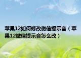 苹果12如何修改微信提示音（苹果12微信提示音怎么改）