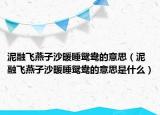 泥融飞燕子沙暖睡鸳鸯的意思（泥融飞燕子沙暖睡鸳鸯的意思是什么）