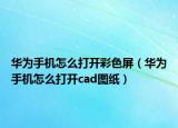 华为手机怎么打开彩色屏（华为手机怎么打开cad图纸）