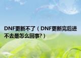 DNF更新不了（DNF更新完后进不去是怎么回事?）