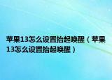 苹果13怎么设置抬起唤醒（苹果13怎么设置抬起唤醒）