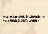 vivox9怎么设置红包提醒功能（vivos9微信红包提醒怎么设置）