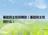 基层民主包括哪些（基层民主包括什么）