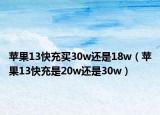 苹果13快充买30w还是18w（苹果13快充是20w还是30w）