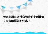 老舍的原名叫什么老舍的字叫什么（老舍的原名叫什么）