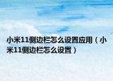 小米11侧边栏怎么设置应用（小米11侧边栏怎么设置）