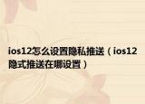 ios12怎么设置隐私推送（ios12隐式推送在哪设置）