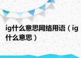 ig什么意思网络用语（ig什么意思）
