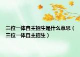 三位一体自主招生是什么意思（三位一体自主招生）