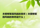 未若柳絮因风起的意思（未若柳絮因风起的意思是什么）