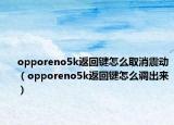 opporeno5k返回键怎么取消震动（opporeno5k返回键怎么调出来）