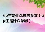 up主是什么意思英文（up主是什么意思）