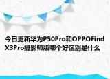 今日更新华为P50Pro和OPPOFindX3Pro摄影师版哪个好区别是什么