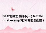 fat32格式怎么打不开（fat32format.exemp3打不开怎么处理）