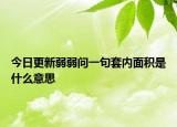 今日更新弱弱问一句套内面积是什么意思