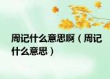 周记什么意思啊（周记什么意思）